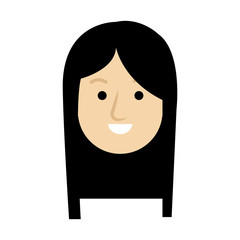 beautiful and young woman head character vector illustration design