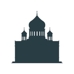 Cathedral of Christ the Savior in Moscow. Simple silhouette