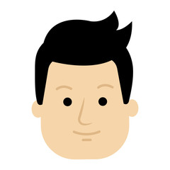 young man head avatar character vector illustration design