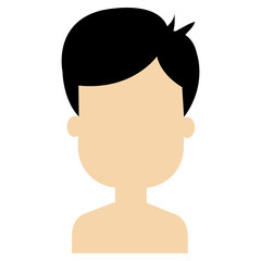 young man shirtless avatar character vector illustration design