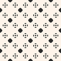 Vector seamless pattern, smooth geometric figures, circles. Simple minimalist abstract background, endless monochrome texture, repeat tiles. Design for textile, fabric, furniture, prints, home decor