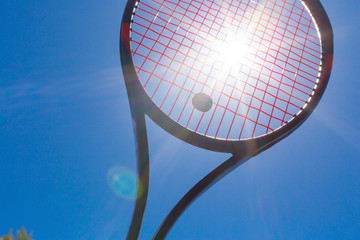 Close up of tennis racket