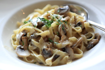 Fettuccine with mushrooms