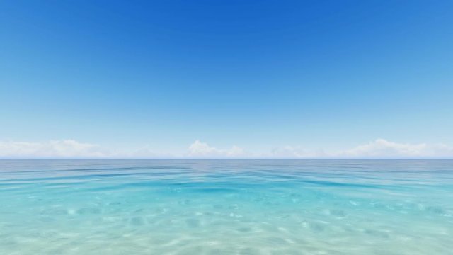 Clear blue tropic ocean 3D render