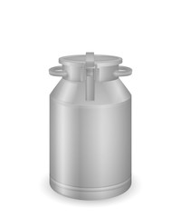 Metal can for milk, isolated on a white background. Realistic vector illustration.