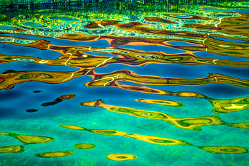 Fototapeta na wymiar Water surface in pools as a color abstract background - Abstract color background