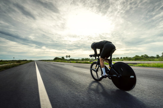 Asian Men Are Cycling 