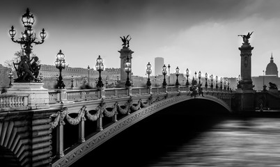 Fototapeta na wymiar Alexander III bridge over the Seine river, Paris, France