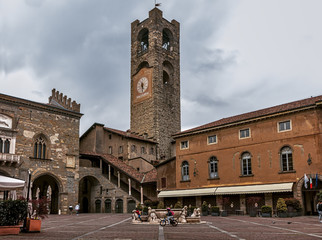 Fototapeta na wymiar Bell Tower in Bergamo - Italy