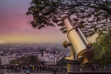 Plakat view of Paris from the Montmartre hill