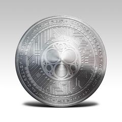 silver sonm coin isolated on white background 3d rendering
