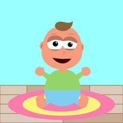 cartoon baby boy vector illustration