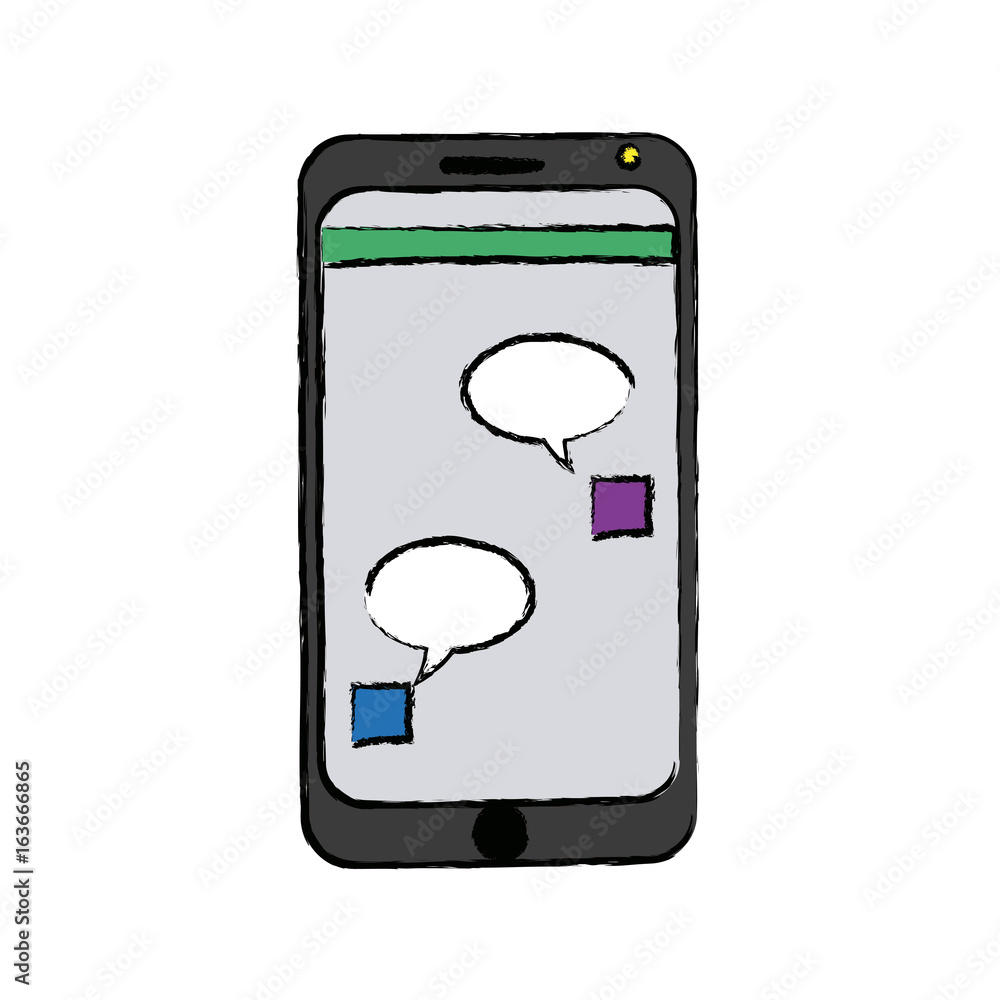 Poster smartphone bubble chat dialog device technology communication app