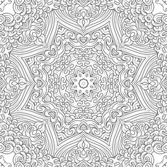 design coloring page, black and white mandala, vector