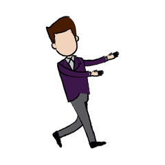 businessman character standing suit clothes