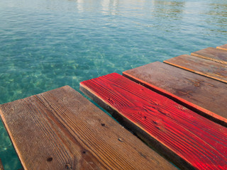 Mallorca island touristic attraction, wooden pier