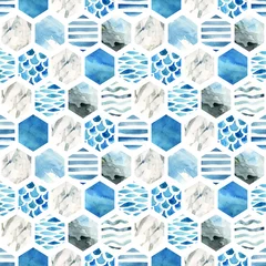 Gordijnen Abstract geweven hexagon vormen naadloos patroon © Tanya Syrytsyna