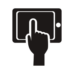 hand touch smartphone technology app