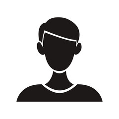 young man character front view pictogram