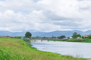 river view mountain travel location countryside in rural of Thailand.