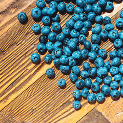 food background of blueberry on wood