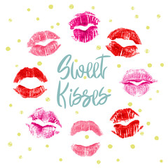 Poster with imprints of lipstick and lettering