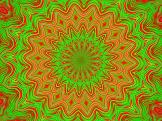 Christmas Star - Kaleidoscope Star in Christmas Colors