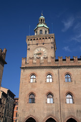 Fototapeta na wymiar Clock Tower; City Hall; Bologna
