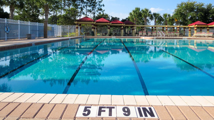 Swimming Pool Lanes on a still day