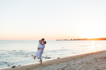 loving couple on the beach