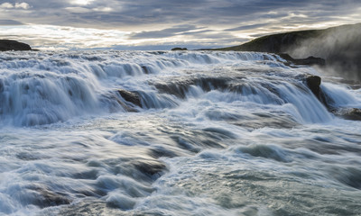 Gullfoss Falls on Iceland