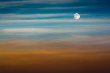 Big full Moon in the blue sky