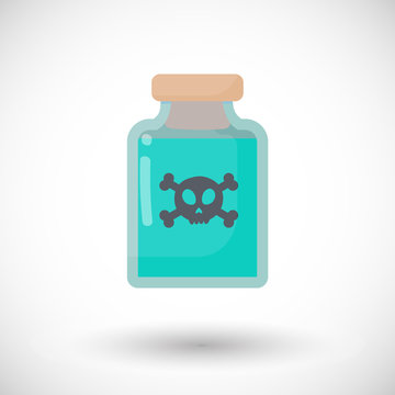 Poison bottle vector flat icon