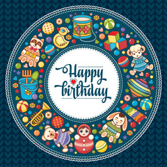 Happy Brithday. Greeting Card. Vector.