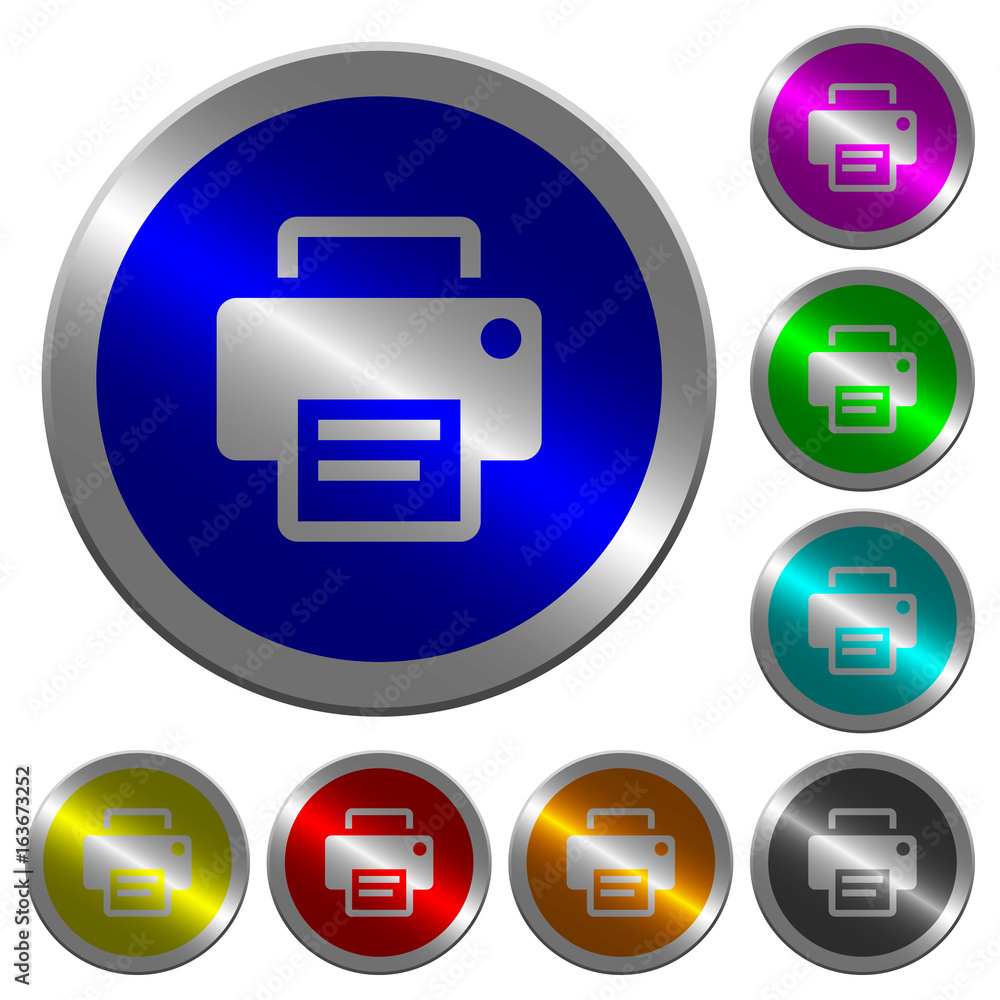 Poster printer luminous coin-like round color buttons
