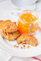 cookies, coffee and orange marmalade