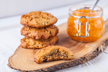 cookies, coffee and orange marmalade