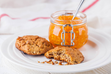 cookies, coffee and orange marmalade