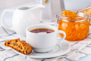 cookies, coffee and orange marmalade