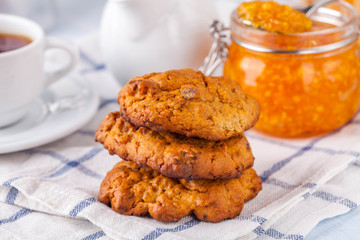 cookies, coffee and orange marmalade