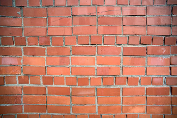 Curved wall texture of red brick