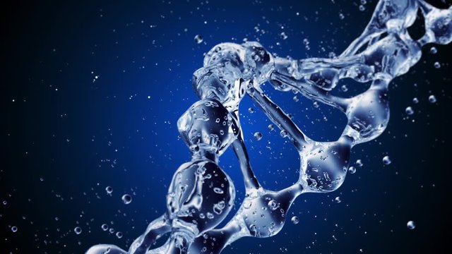 DNA molecule in water 3d illustration. HD
