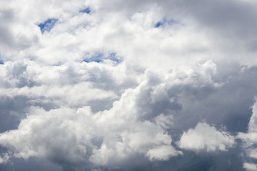 Gray sky, rain. Thunderclouds over horizon, dark, gray.