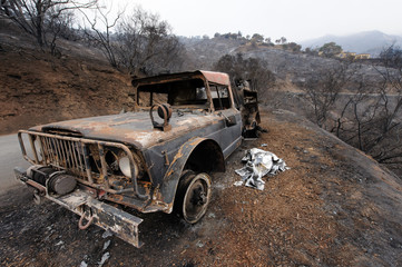 Burned out truck