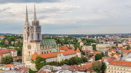 Fototapeta na wymiar Cathedral of Zagreb, capital city of Croatia in Europe