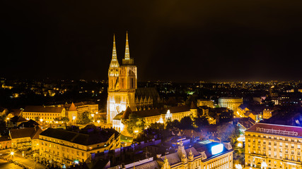 Fototapeta na wymiar Cathedral of Zagreb, capital city of Croatia in Europe