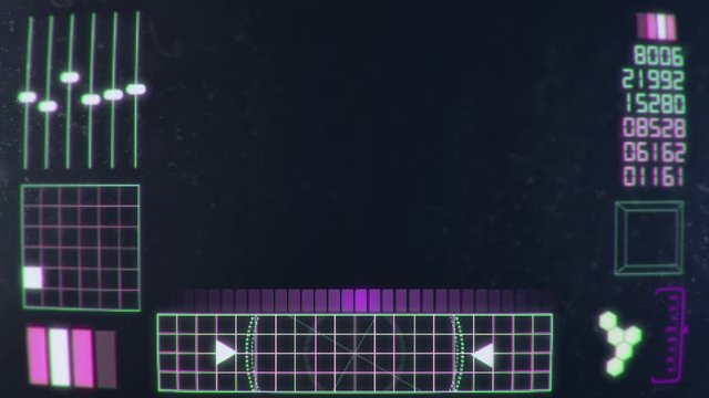Futuristic Digital Interface in Retro 1980s Style