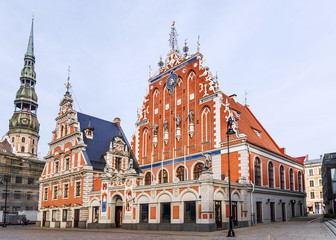 Fototapeta na wymiar Town Hall Square in Riga