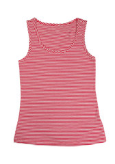 Red striped T-shirt. Isolate