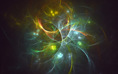 3D rendering abstract fractal light background